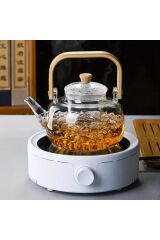 Ahşap Saplı Cam Filtreli Demlik