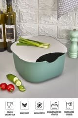 5'li Mutfak Hazırlık Seti - Çok Amaçlı Karıştırma Kabı Kasesi Kesme Tahtası Süzgeç Limon Sıkacağı