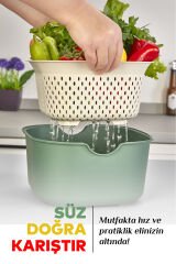 5'li Mutfak Hazırlık Seti - Çok Amaçlı Karıştırma Kabı Kasesi Kesme Tahtası Süzgeç Limon Sıkacağı