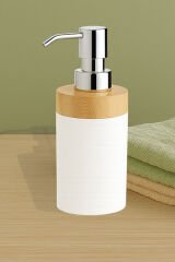 Limpia Bambu Desenli 5'li Banyo Seti Çöp Kovası, Sıvı Sabunluk, Diş Fırçalık