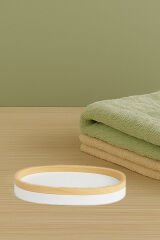Limpia Bambu Desenli 5'li Banyo Seti Çöp Kovası, Sıvı Sabunluk, Diş Fırçalık