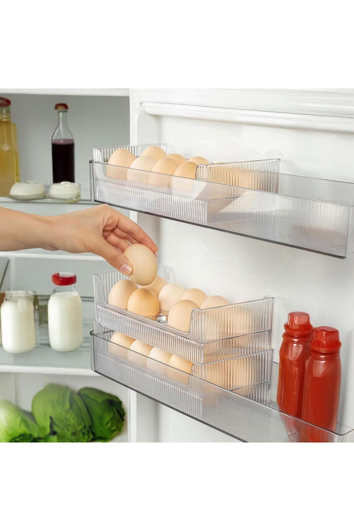 30 Bölmeli Ytalık 3 Katlı Yt x 27,5 x 17,5 cm Buzdolabı Organizeri Yta Saklama Kabı