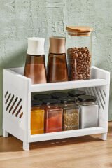 İki Katlı Banyo ve Mutfak Dolabı Düzenleyici Raf – Çok Amaçlı Organizer