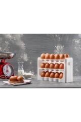 Yumurta Organizeri 30 Bölmeli Yumurta Kutusu 3 Katlı Yumurtalık Buzdolabı Organizeri Saklama Kabı