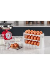 Yumurta Organizeri 30 Bölmeli Yumurta Kutusu 3 Katlı Yumurtalık Buzdolabı Organizeri Saklama Kabı