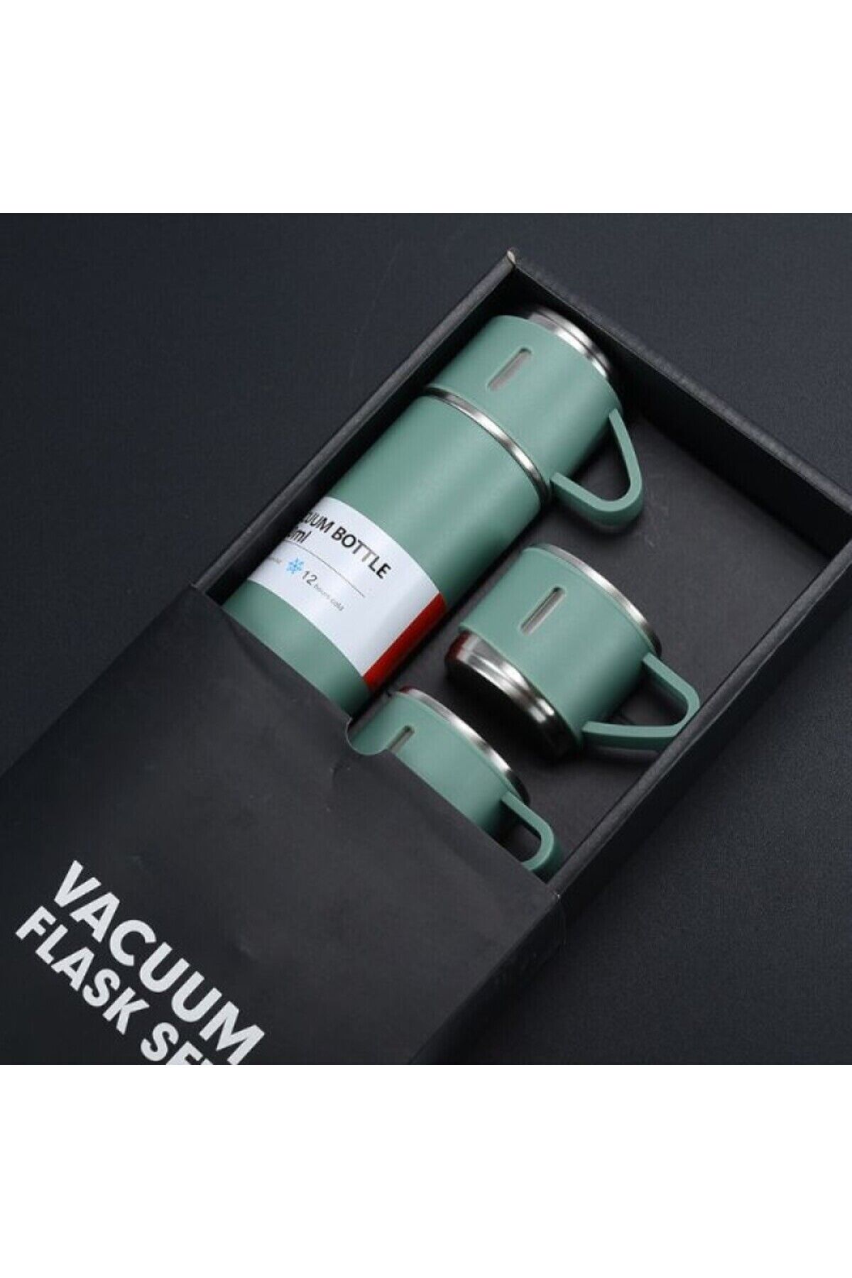 Paslanmaz Çelik Bardaklı Termos Seti 500 ml