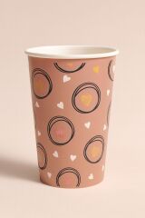 Kalpli Desenli Kapaklı Porselen Kupa – 400 ml, Sızdırmaz ve Şık Tasarım