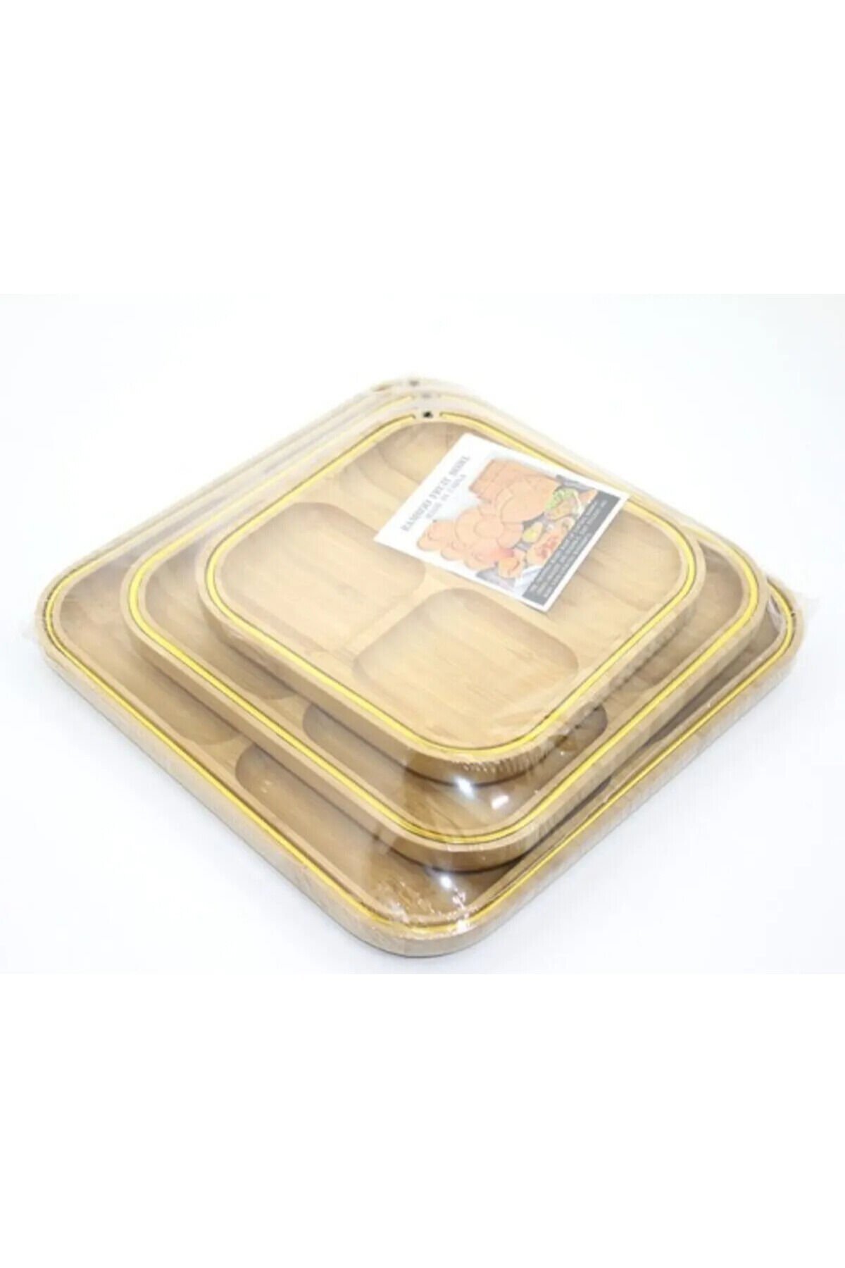 3'lü Ahşap Kahvaltı Çerez Ve Meyve Sunum Tabağı