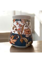 Maisone Premium 3’lü Porselen Baharatlık Seti Osmanlı Motifli, Standlı, Dekoratif Saklama Kabı