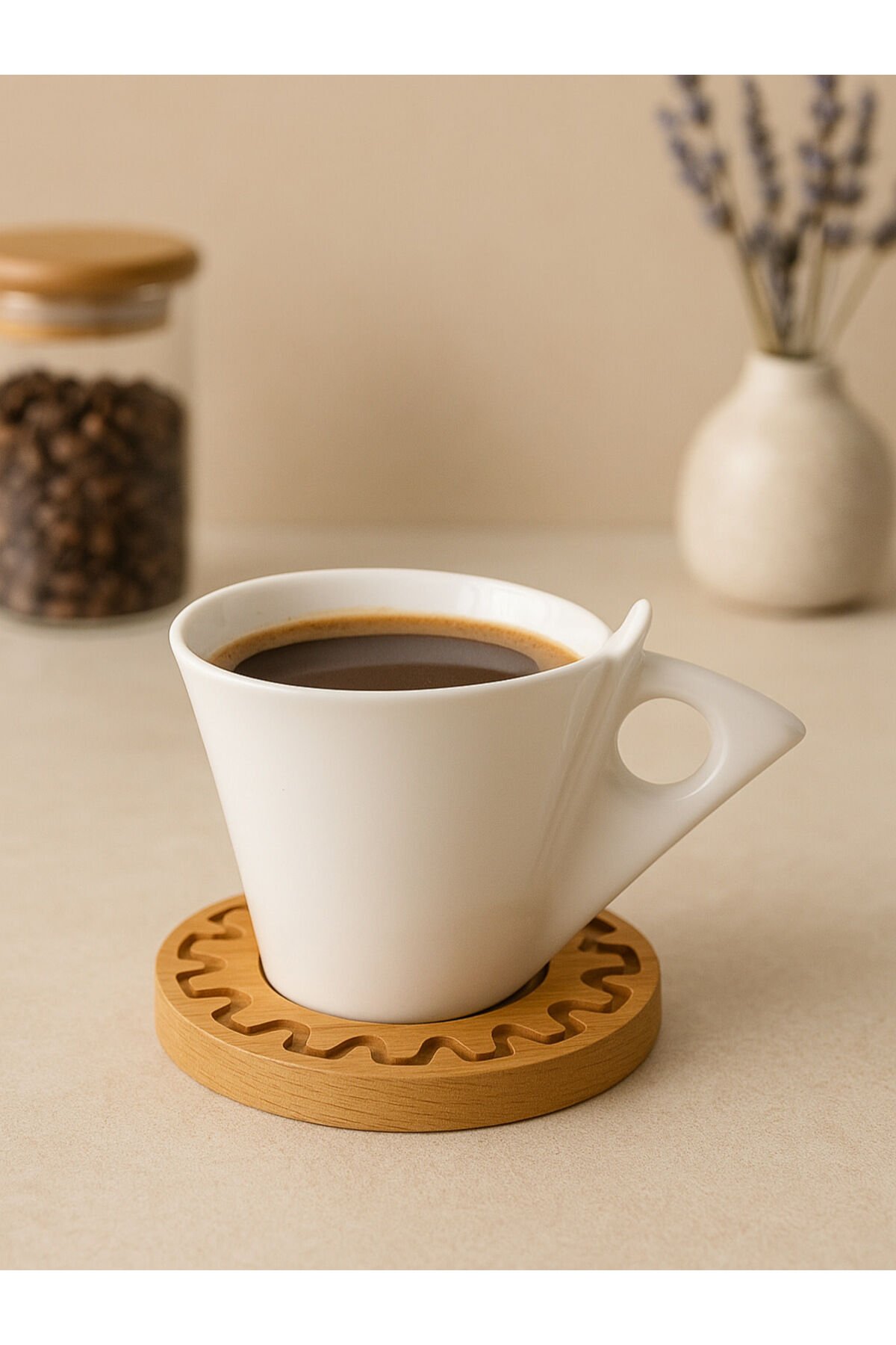 6’lı Yeni Sezon Porselen Kahve Fincanı Takımı – Modern, Şık ve Ergonomik Tasarım