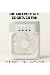 Buharlı Portatif Soğutucu Fan – 1 L Hazne, 3 Kademe, Powerbank Uyumlu