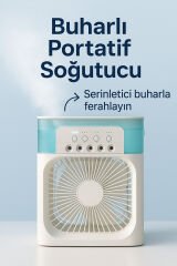 Buharlı Portatif Soğutucu Fan – 1 L Hazne, 3 Kademe, Powerbank Uyumlu