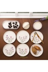 14 Parça Porselen Kahvaltı Takımı – Çiçek Desenli, Şık ve Dayanıklı Sofra Seti