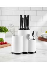Modern Beyaz Kaşıklık ve Bıçaklık Seti | 3 Bölmeli Tezgah Üstü Mutfak Organizer