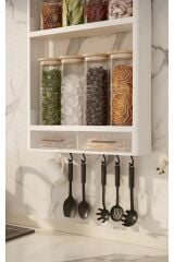 Duvar Tipi Mutfak Düzenleyici Raf – Askılık & Baharatlık & Saklama Alanı | Çok Katlı Organizer