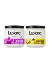 2’li El Yapımı Kokulu Mum Seti – Orkide & Vanilya – Dekoratif Cam Kavanoz