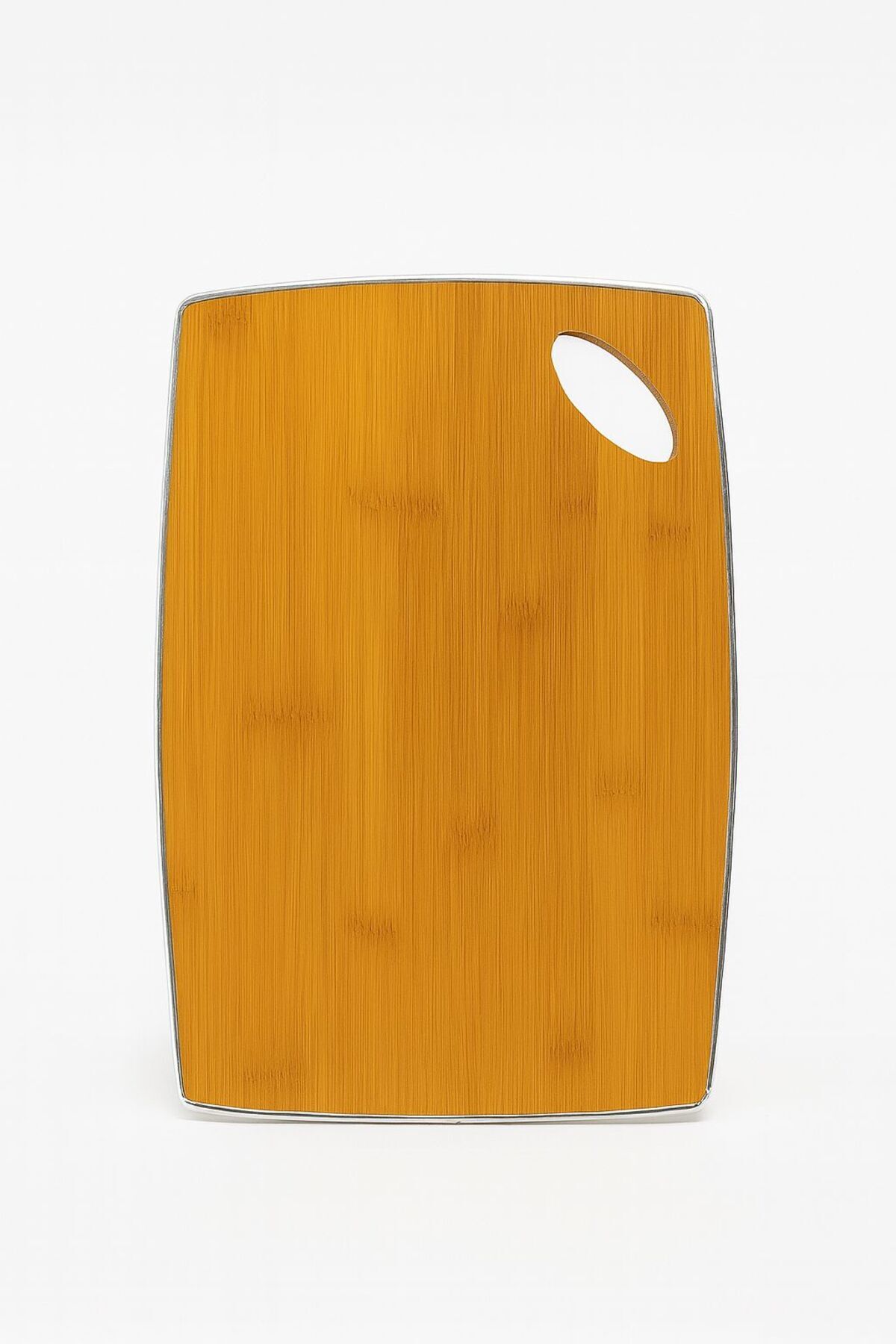 Alüminyum Kenarlıklı Bambu Kesme Tahtası Kaymaz, Hijyenik ve Dayanıklı Mutfak Kesme & Sunum Tahtası