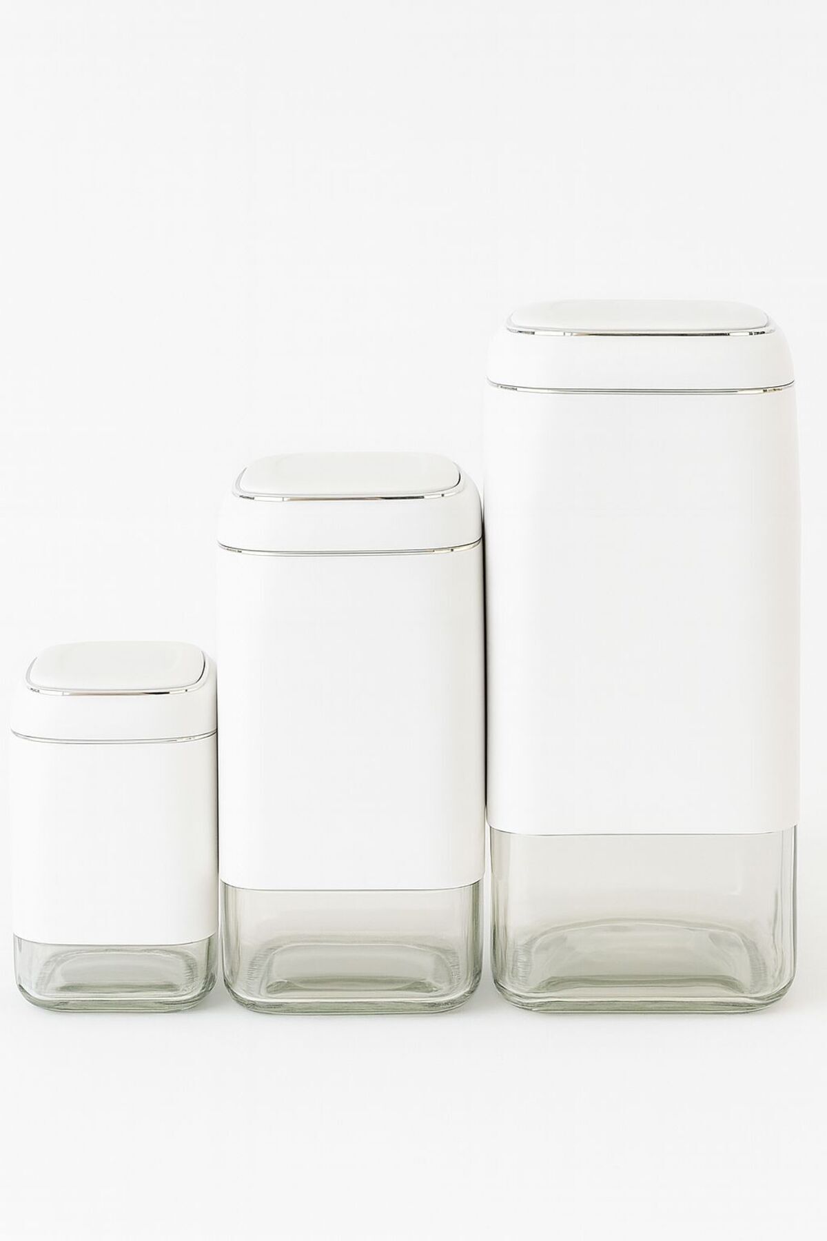 3’lü Kilitli Kapaklı Cam ve Porselen Baharatlık Saklama Kabı Seti | Hava Geçirmez, Şık ve Dayanıklı