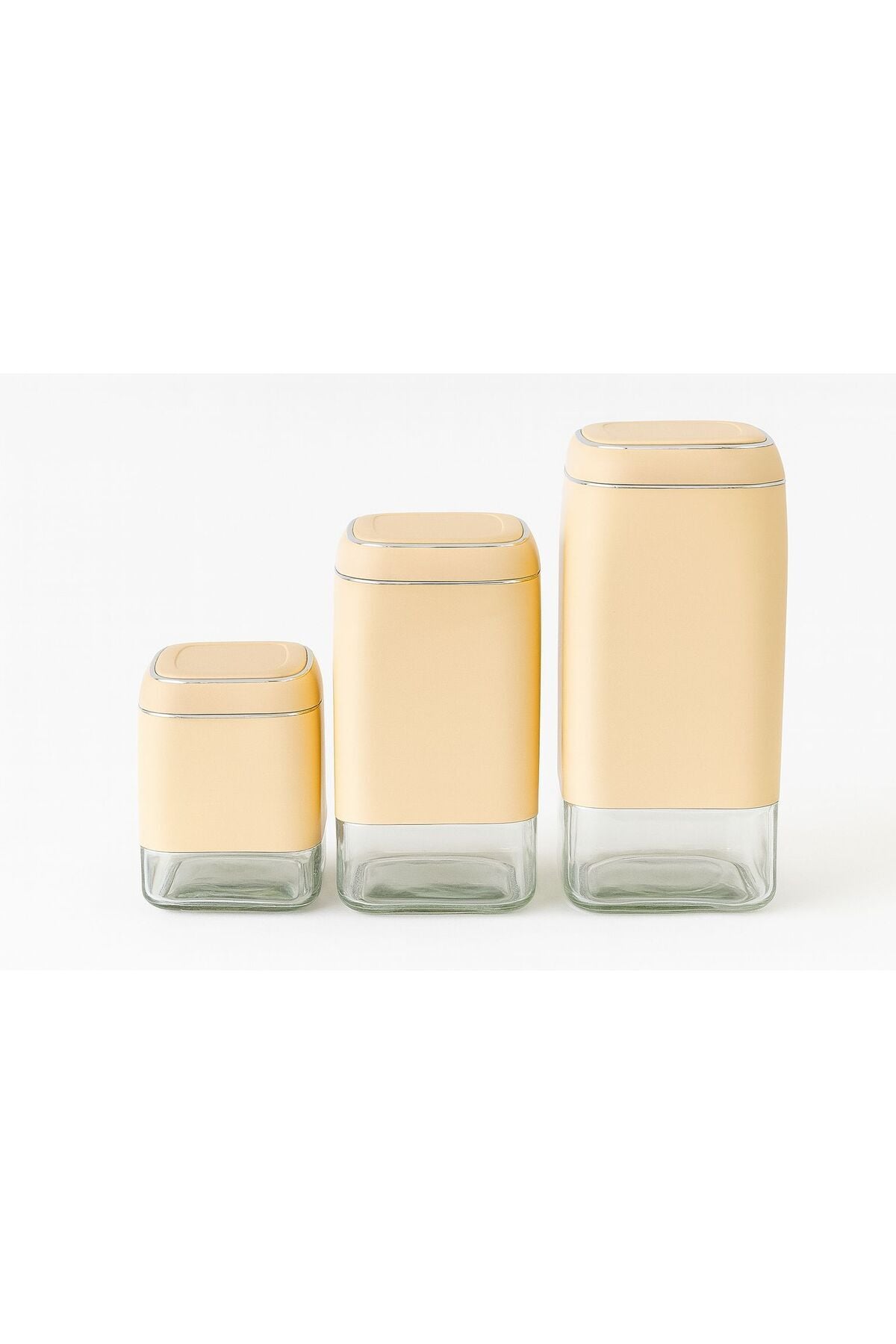 3’lü Krem Kapaklı Cam Saklama Kabı Seti | Hava Geçirmez, Şık ve Dayanıklı Düzenleyici Kavanoz