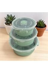 Maisone 3’lü Pratik Plastik Saklama Kabı Seti – 3 Farklı Boy – Renkli Kapaklı – Gıda Saklama Kutusu