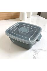 Maisone 3’lü Dikdörtgen Saklama Kabı Seti Farklı Boyutlarda Renkli Kapaklı -Pratik Plastik Gıda Kabı