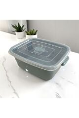 Maisone 3’lü Dikdörtgen Saklama Kabı Seti Farklı Boyutlarda Renkli Kapaklı -Pratik Plastik Gıda Kabı