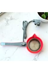 Maisone Kırmızı Elektrikli Cezve 4 Fincan Kapasiteli Hızlı ve Taşma Önleyicili Türk Kahvesi Makinesi