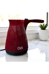 Maisone Kırmızı Elektrikli Cezve 4 Fincan Kapasiteli Hızlı ve Taşma Önleyicili Türk Kahvesi Makinesi