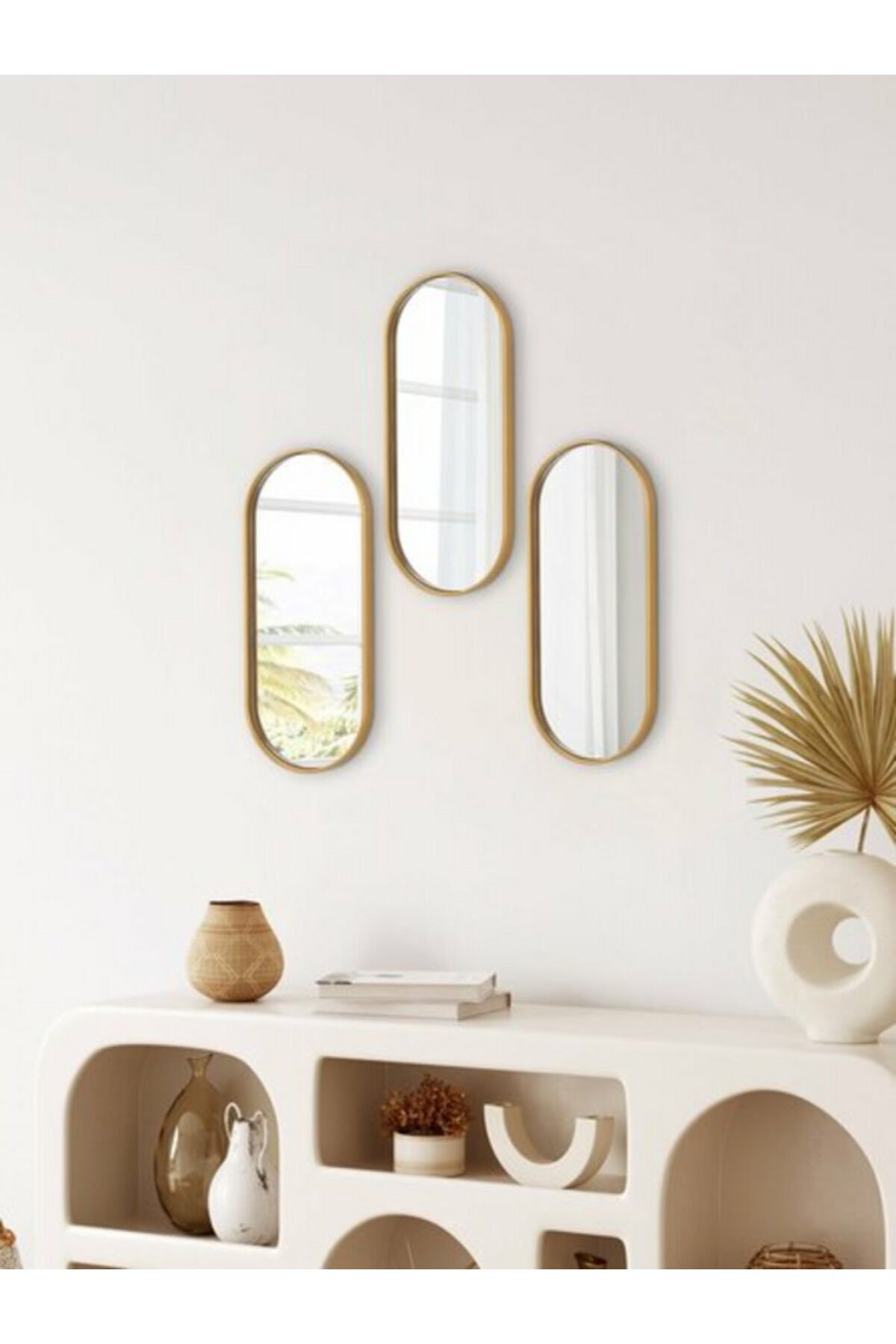 Oval Aynalı Sunumluk Altın 12x30 Ikramlık Kahve Ve Çay Sunum 1 Adet Gold